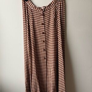 Reformation Brown Checkered Hermosa Skirt